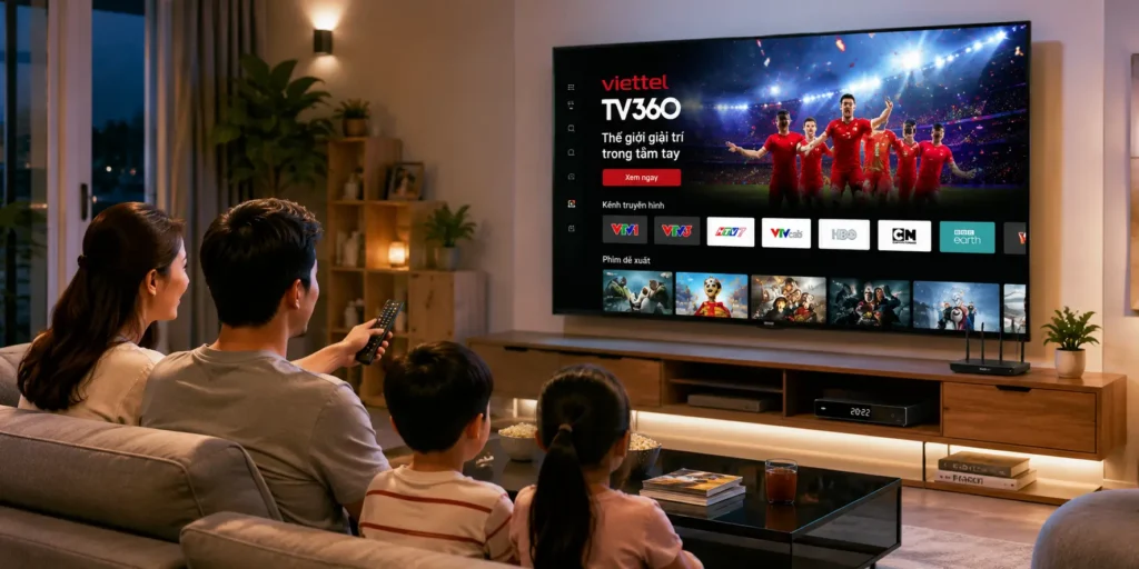 gia dinh dang xem tv360 viettel